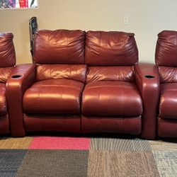 Theater Couch Red Good Condition