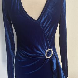 Blue Velvet Dress