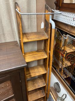 Vintage Rolling Library Ladder