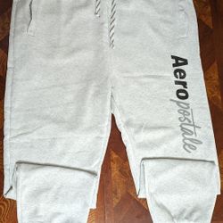 NWT Aeropostale Men's Plus Light  Gray Script Logo Jogger Sweatpants Sz 4X MSRP $67.50