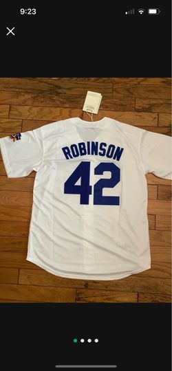 White Los Angeles dodgers Robinson jersey Mitchell and ness