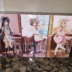 k-on! trio-try-it figures Mio Akiyama, Hirasawa Yui, and  Tsumugi Kotobuki furyu