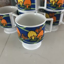 6 Mushroom Cups Collectors, Item, vintage, rare