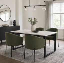 4 Velvet Dining Chairs, Olive Green, NEW in Boxes