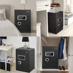 Secure Deluxe Home Security Safe with Dual Digital Keypad and Key Access, Removable Shelf, Interior Lock Box, and Alarm System