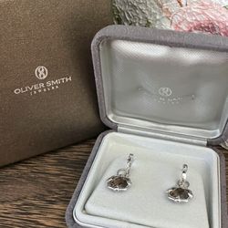 Oliver Smith Checkerboard Cut Earring Charms with Charm Hoops 