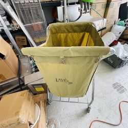 Collapsible X Cart Stainless Steel Bracket, Laundry Basket with Wheels 215L Large Capacity Oxford Cloth Material Thickening, for Hotel, Nursing Home, 