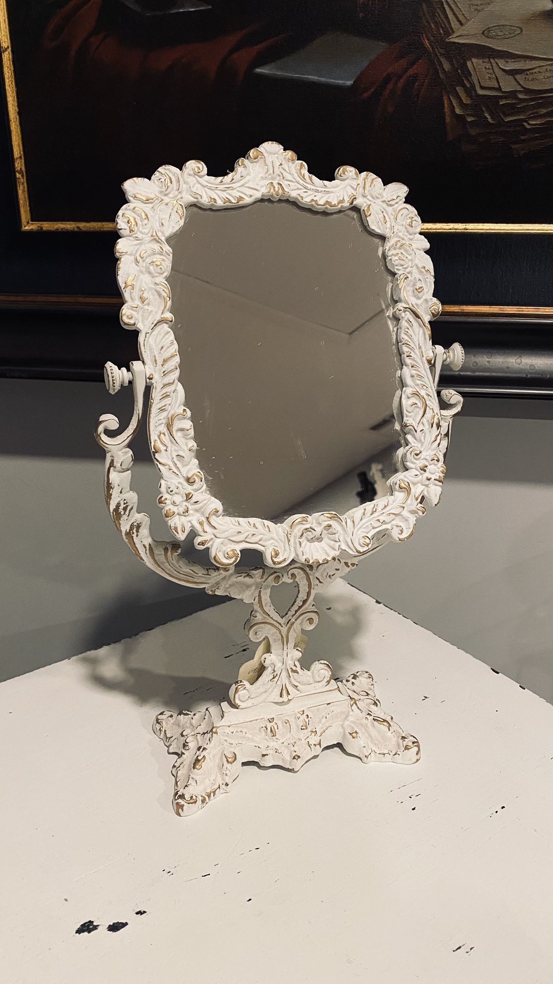 Vintage Victorian Re Imagined Shabby Chic Brass Mirror  Firm On Price 