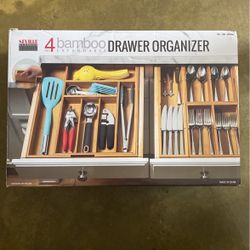 4 Bamboo Drawer Organizer Brand New 