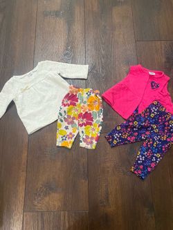 Lot of 4 Girls Shirts Size 3 Months By Carters #6