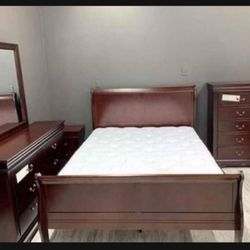 Louis Philippe Style Dark Brown 7pc Queen Bedroom Set ❇️ Fastest Delivery 🚚  Brand New ☄️ Financing Options 👍