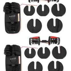 New Hydra SelektIT Adjustable Dumbbell Set - Pair 5-52.5 LB Freeweights & Accessories for Home Gym 