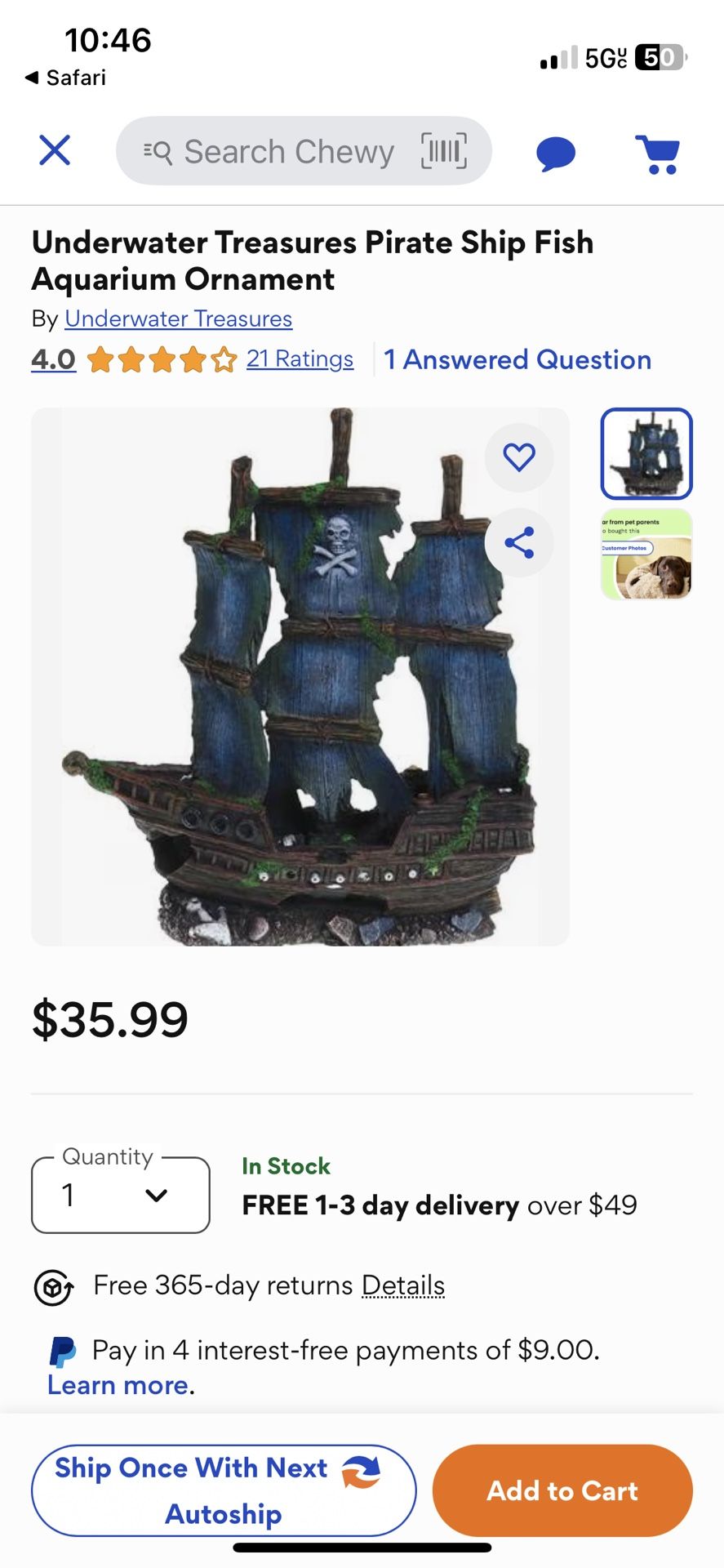 Aquarium Decor Pirate Ship Fish Tank