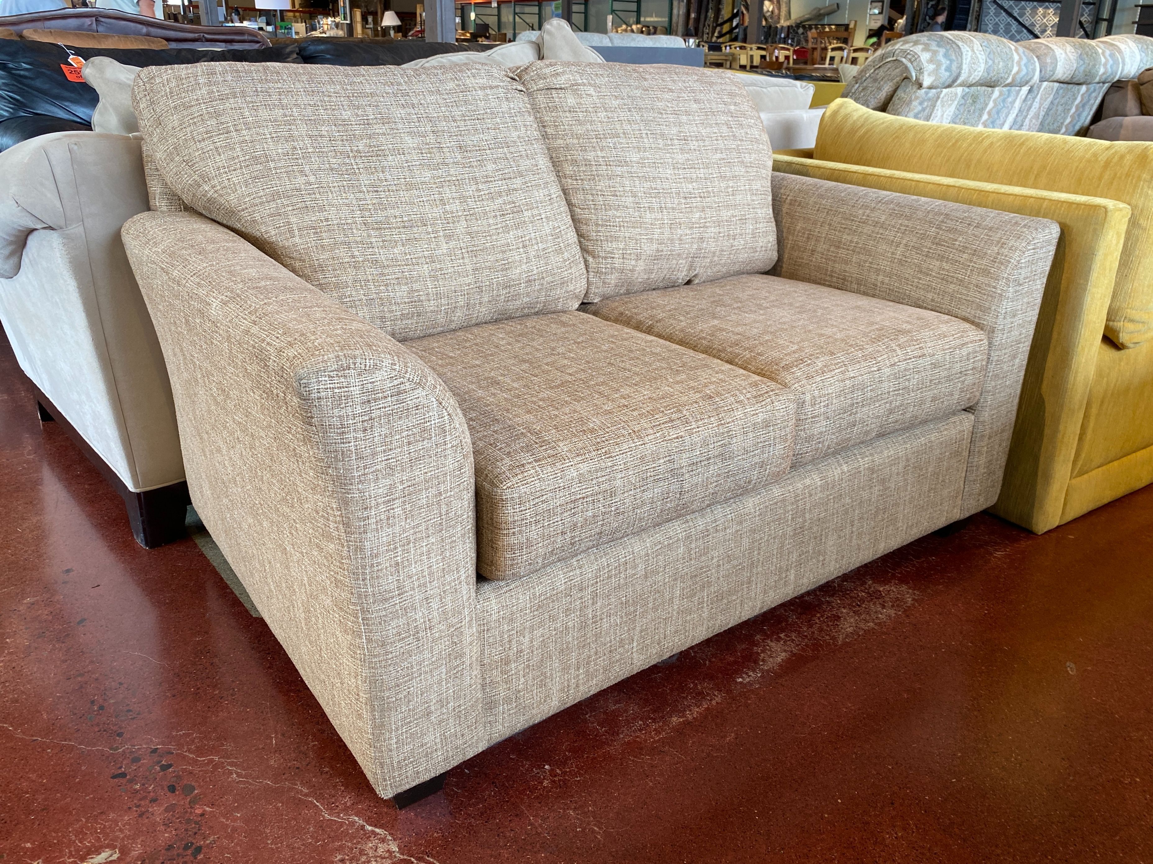 Approachable Tan 2-Cushion Loveseat