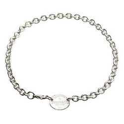 TIFFANY & CO. 925 SILVER  "RETURN TO TIFFANY" OVAL TAG CHARM NECKLACE 15.5" L