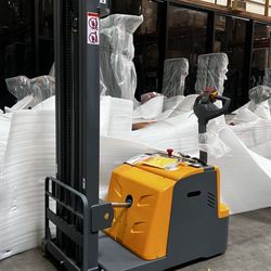 Electric Walkie Forklift Stacker 2,200 Lb Capacity 118” Lift Height