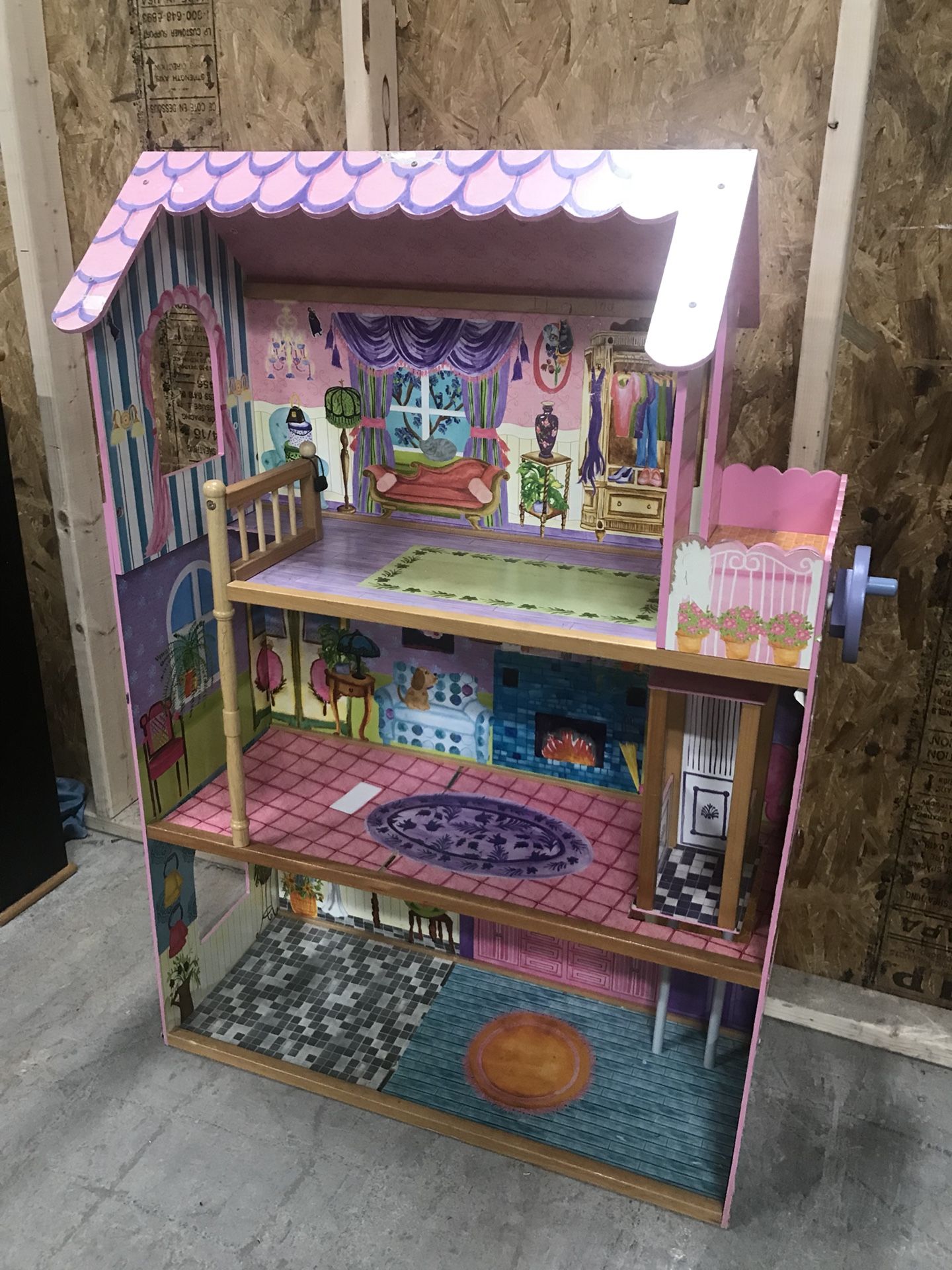 Big 4 Foot Tall Barbie Doll House With Elevator