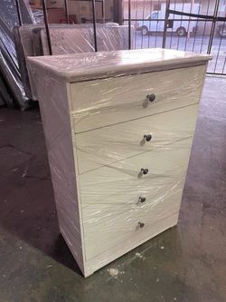 New Cajonera Blanca De 5 Cajones