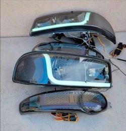 01-06 Gmc Sierra Yukon Denali LED DRL Headlights Luces Micas Calaveras Faros Faroles Focos Headlamps