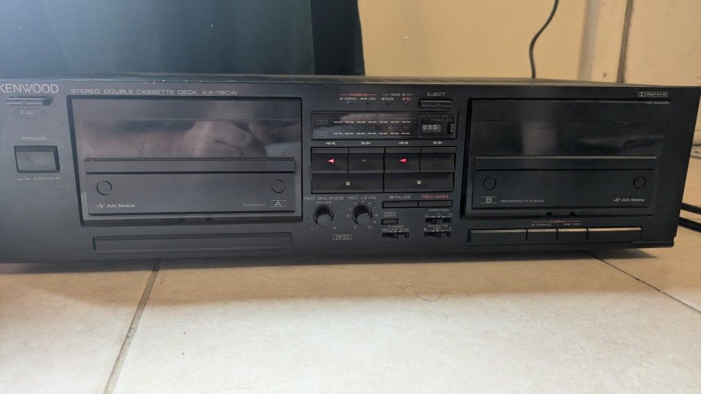Vintage Kenwood Stereo Double Cassette Deck KX-78CW