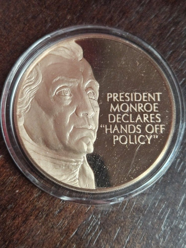 1973 USA United States PRESIDENT MONROE DOCTRINE Political Proof Medal i109070