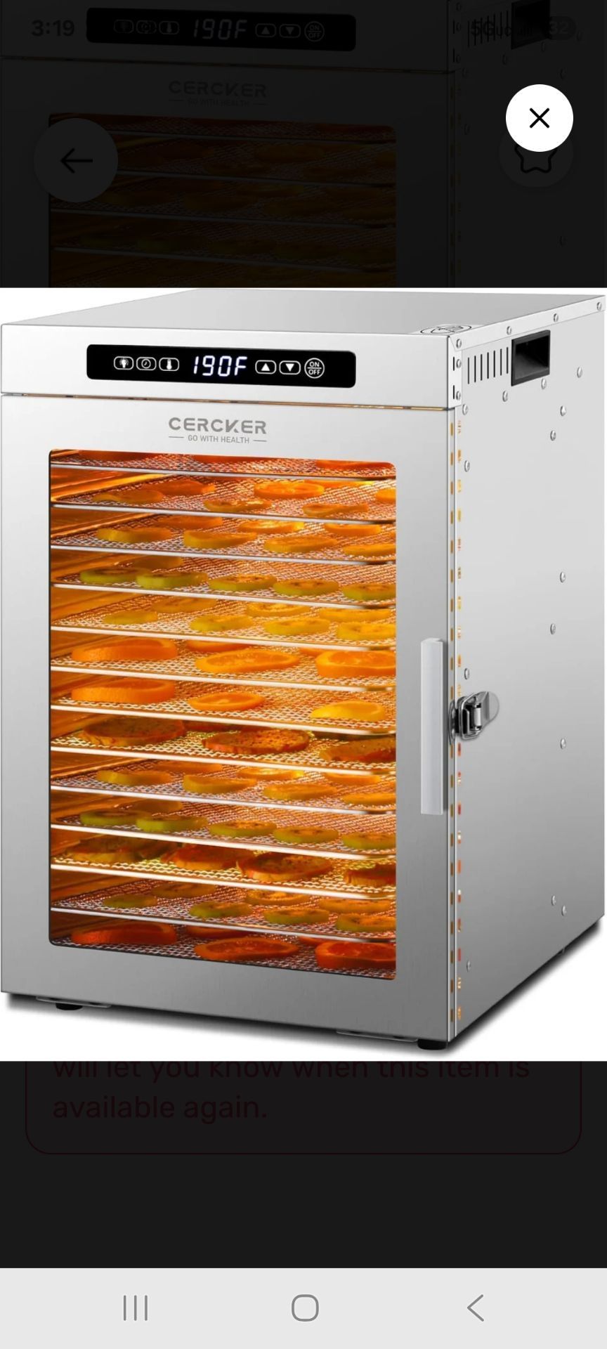 Cercker Commercial Food-Dehydrator