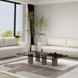Brand New Off White Modern Style Sofa & Loveseat