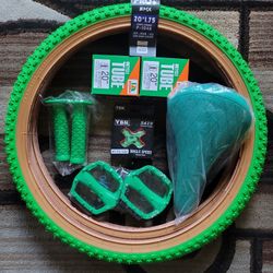 NEW Bicycle Bmx Parts Bundle 20" Green Classic