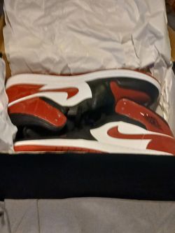 Air Jordan 1 Mid Red, White, Black Size 13
