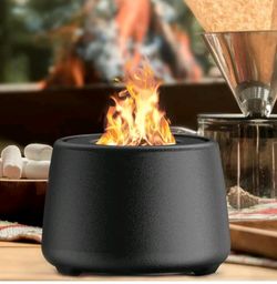 5.5 in Ceramic Tabletop Fire Pit, Portable Ethanol Fire Bowl, Mini Rubbing Alcohol Fireplace Table Top Fire Pit Bowl Long Burning Smokeless Housewarmi