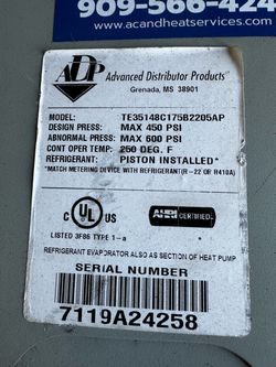 ADP Advanced Distributor Products evaporator coil