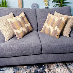 Sofa, Loveseat.  By Harper Foam IV.  Color: Mina Jeans Blue.