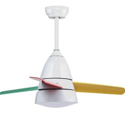 Brand New In The Box - LEDMO Ceiling Fans with LED Dimmable Lights 36" Energy Efficient Downrod Mount Fan with Remote Control 3-Speed High Velocity Lo