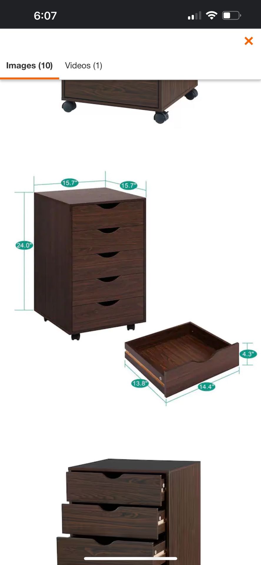 5-Drawer Solid Wood Storage Cabinet in Espresso