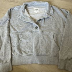 Aerie Offline Women’s Grey Quarter Button Sweatshirt