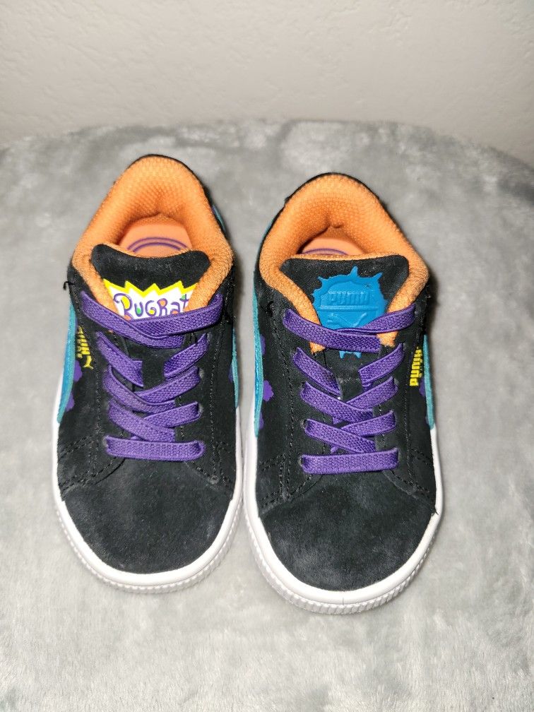 Puma suede rugrats nickelodeon shoes size 5C toddler Childrens black teal