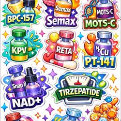 Peptide “Stickers” - Reta, Tirz, BPC, & more