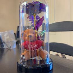 Light Up Bear And Rose