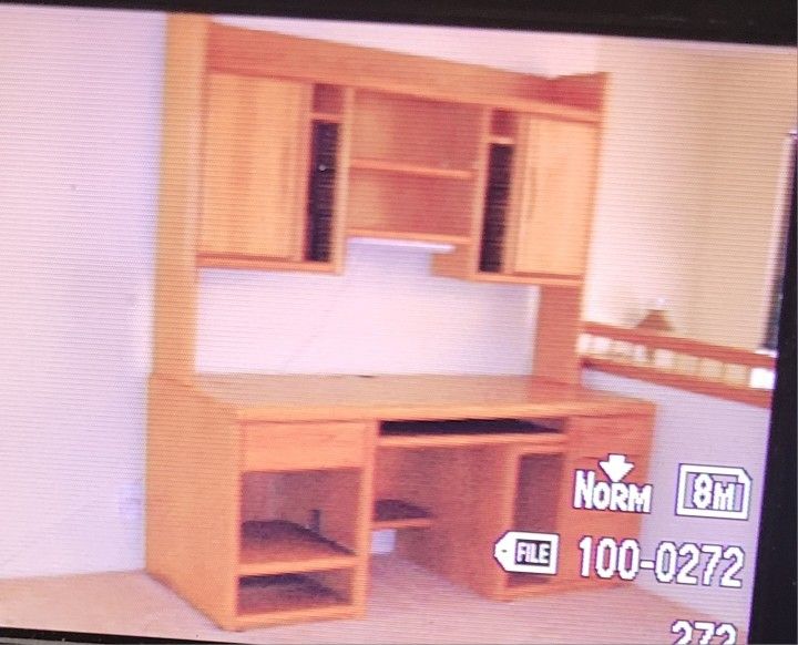 Solid Oak Computer Desk