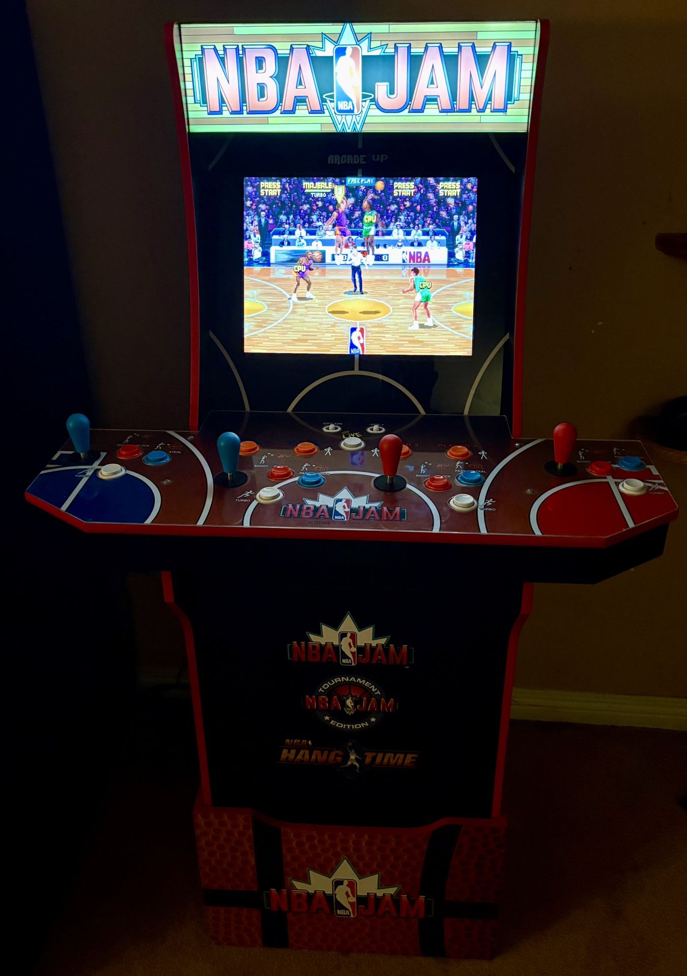 Arcade 1Up NBA Jam 4 Player W/ Riser And Light Up Marquee  Like New!
