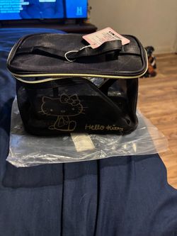 Hello Kitty Black Mesh Cosmetic Bag