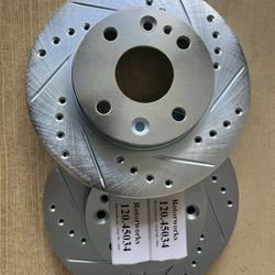 Mazda Miata 90-93 Front Drilled Slotted Zinc Coated Rotors Ceramic Pads
