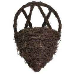 Woven Rattan Flat Wall Basket 13.5”