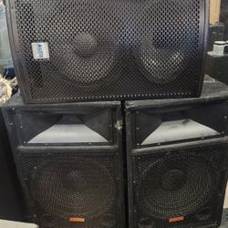 Dj Speakers Subwoofer And Two High Speakers