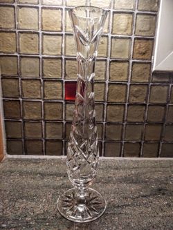 Vintage Crystal Tall Bud Vase