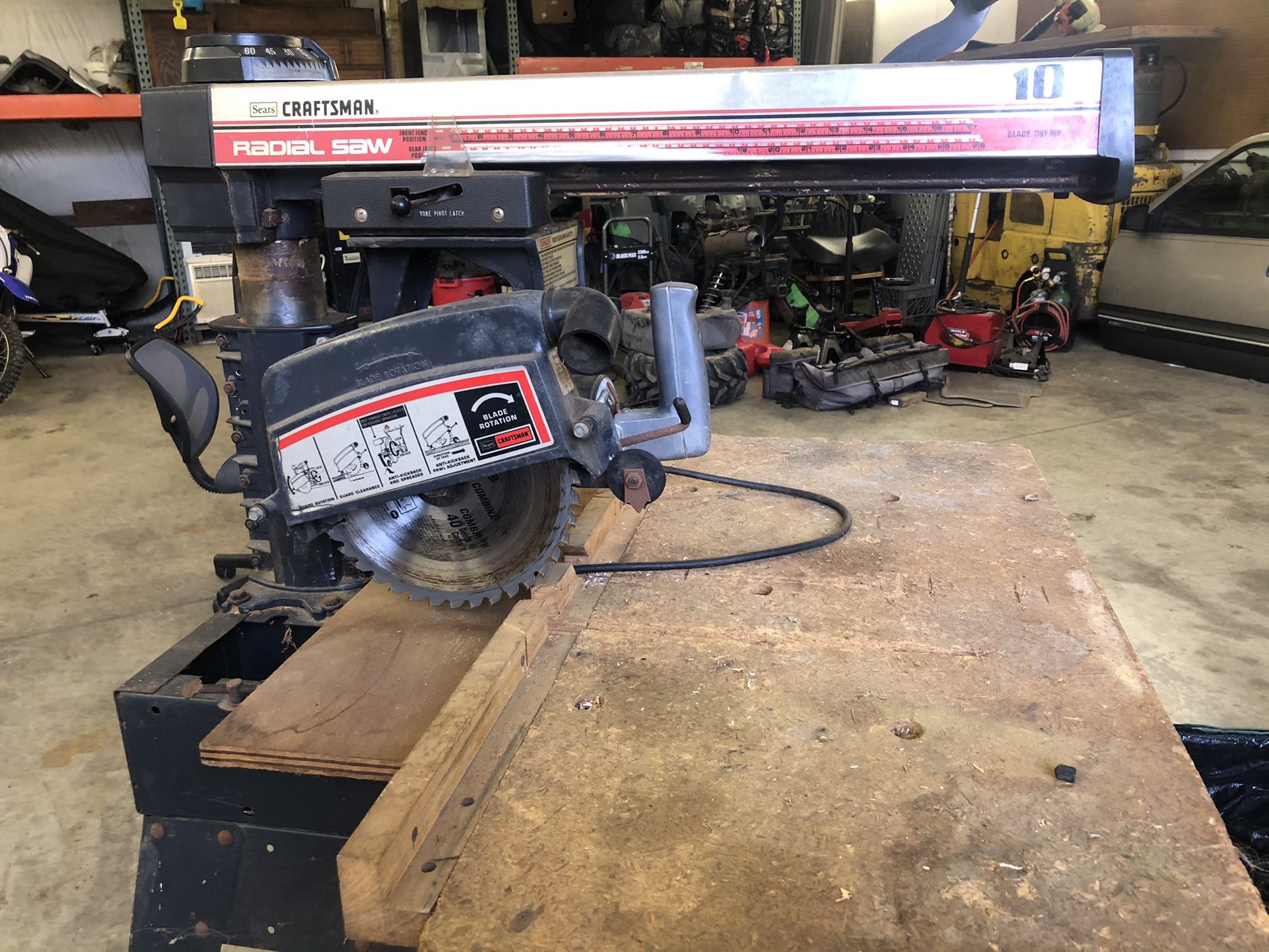 Craftsman 10 Inch Radial Saw With Dust Hood And Stand