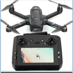 Drones with Camera for Adults 4K, GPS Drone with 4.5” LCD Screen Controller Follow Me Auto Return 5G Long Range Transmission Foldable FPV Drone for Be