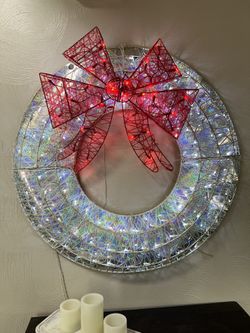Very large 3 foot indoor outdoor lighted wreath
