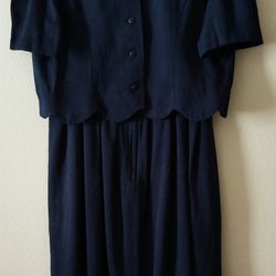 Miss Dorby Vintage Navy Blue Short Sleeve Dress