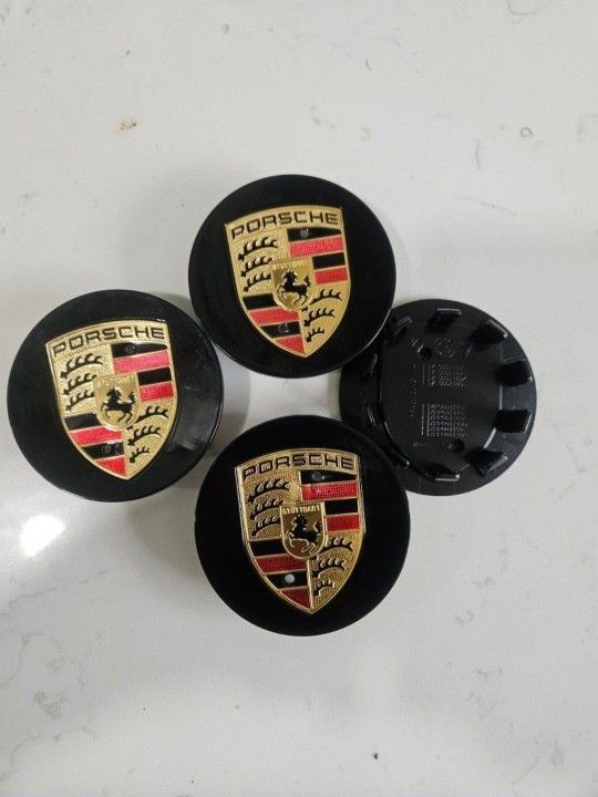 Porsche MACAN Center Cap Black With Yellow Crest 65mm